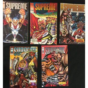 SUPREME Comic Books Lot of 9 Vol 1 Issue 24 Vol 2 Issue 1-7+20 Circa 1992-1995